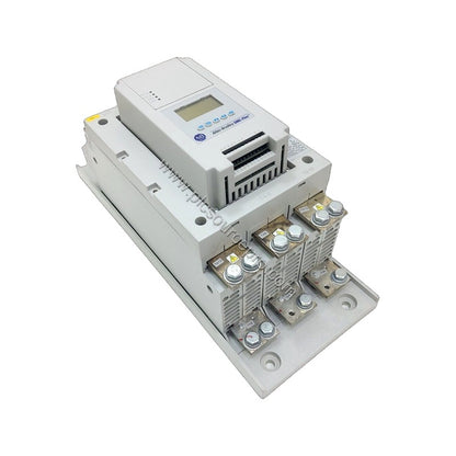 Figure 1: Front view of the Allen-Bradley 150-F201NBDB Smart Motor Controller showing its open-style enclosure, keypad, and L