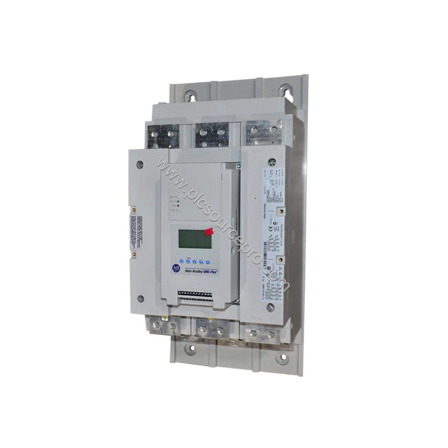 Figure 1: Front view of the Allen-Bradley 150-F317NBD SMC Flex Smart Motor Controller showing its open enclosure and integral