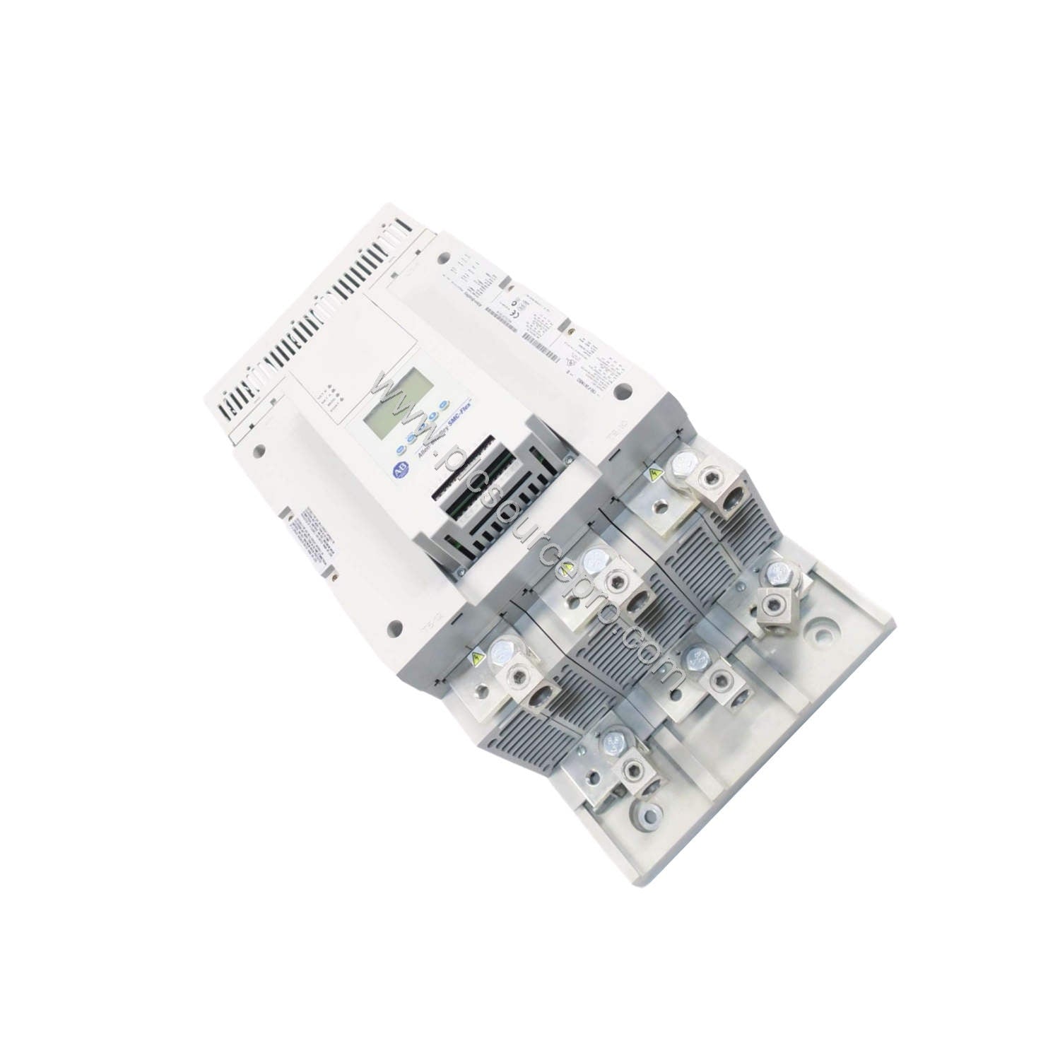 Figure 2: Close-up of the Allen-Bradley 150-F361NBDD control terminals and LED indicators, highlighting the wiring points for