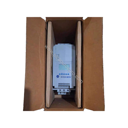Figure 1: Front view of the Allen-Bradley 150-F43NBD Industrial Automation Module showing its open enclosure with a backlit L