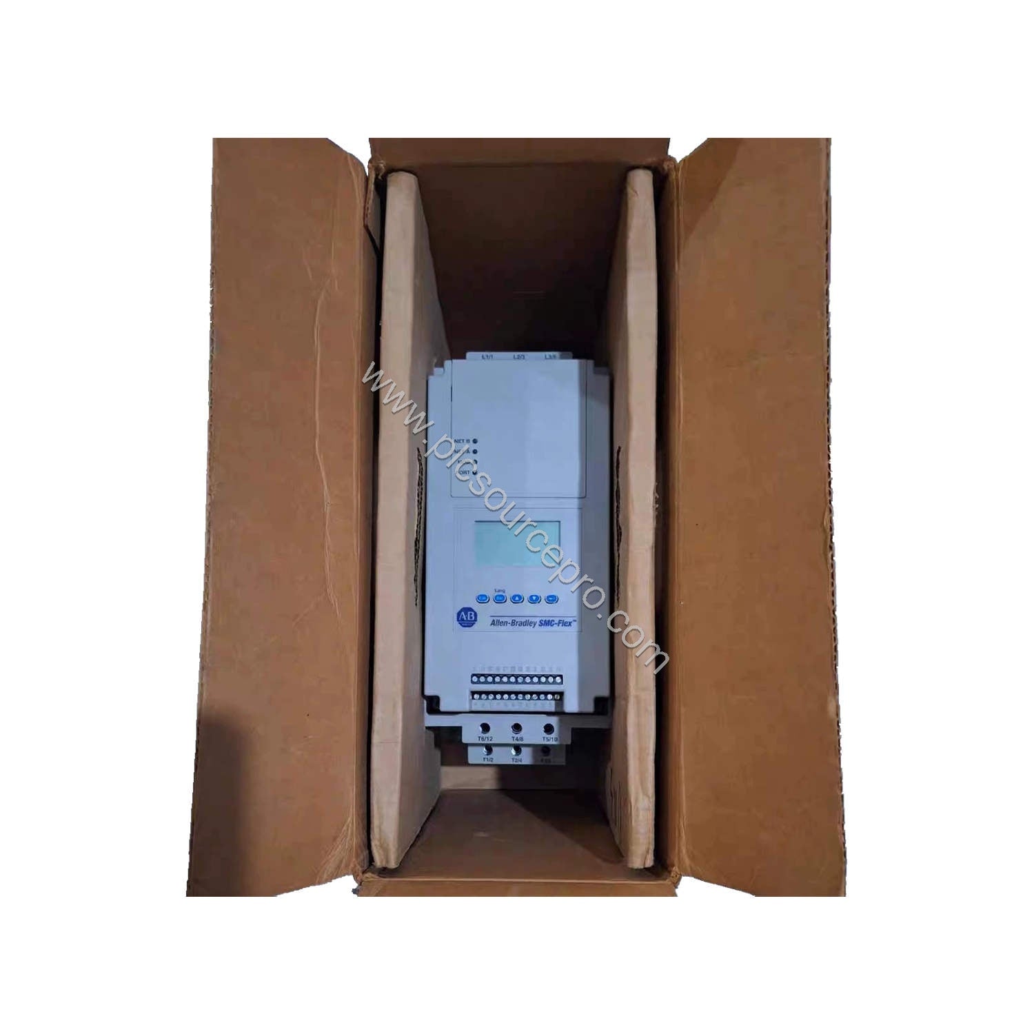 Figure 1: Front view of the Allen-Bradley 150-F43NBRD SMC Flex Smart Motor Controller showing its compact industrial enclosur