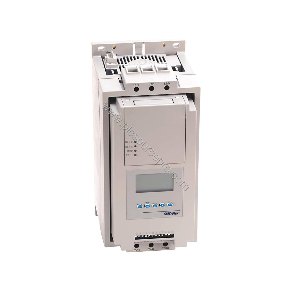 Figure 1: Front view of the Allen-Bradley 150-F480NBDB Industrial Automation Module showing its open enclosure and terminal l