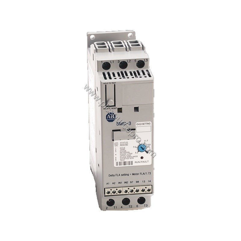 Figure 1: Front view of the Allen-Bradley 150-F625JHE solid state controller showing its rugged IP54 enclosure and control in