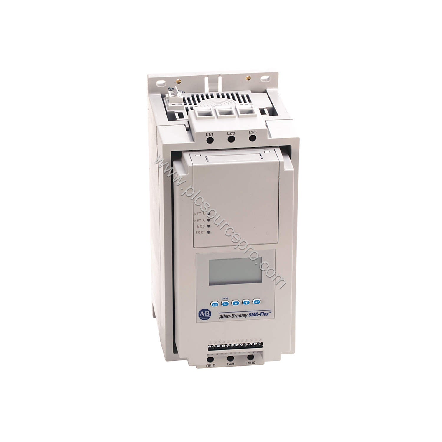 Figure 1: Front view of the Allen-Bradley 150-F780NBA Industrial Automation Module showing its open enclosure and front panel
