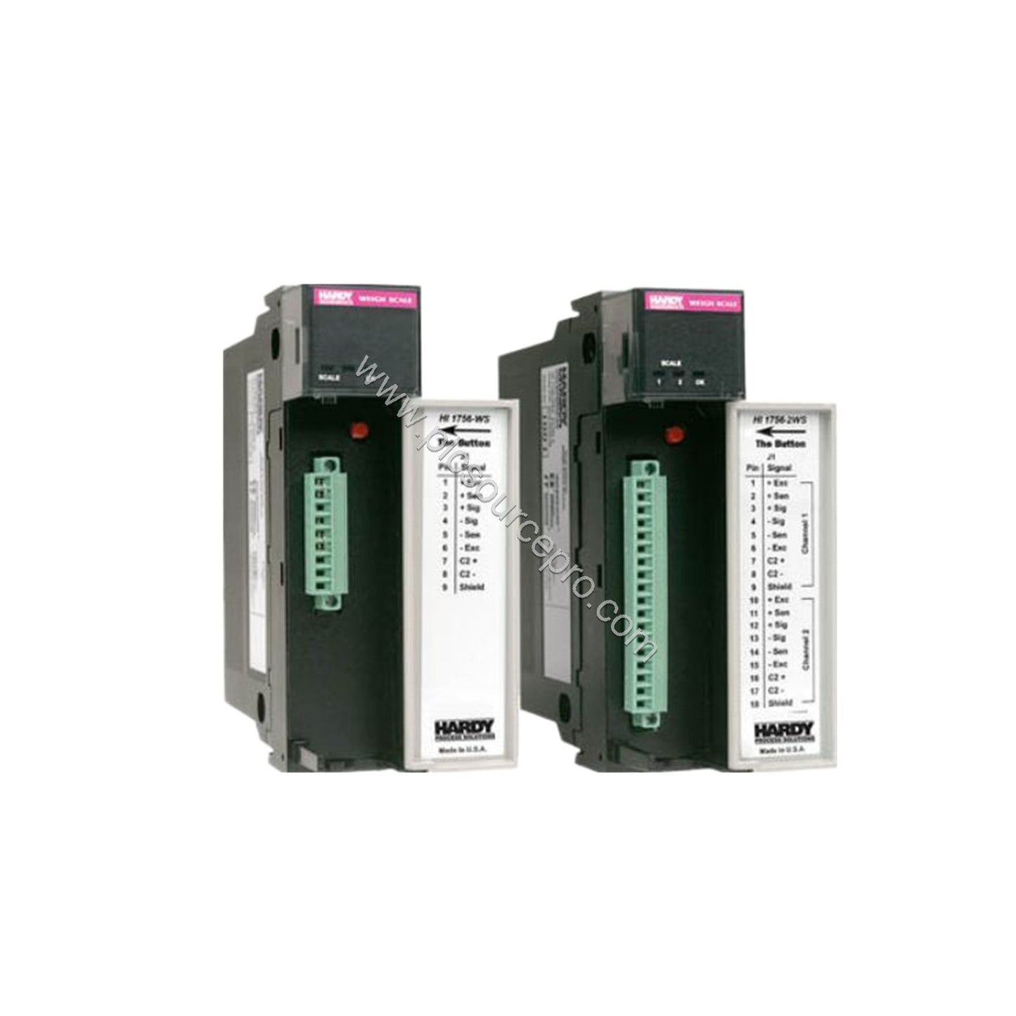 Figure 1: Front view of the Allen-Bradley 1756-PAR2 redundant power supply kit showing two 1756-PA75R power supplies and the 