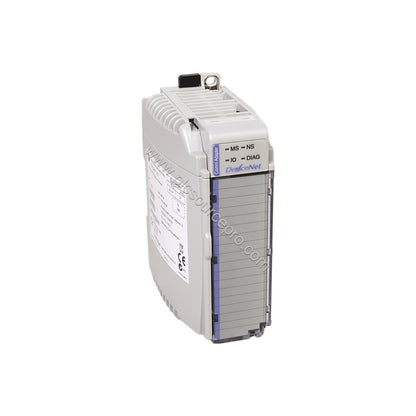 Figure 2: Side view of the Allen-Bradley 1769-L35E Industrial Automation Module highlighting the Ethernet and RS-232 communic