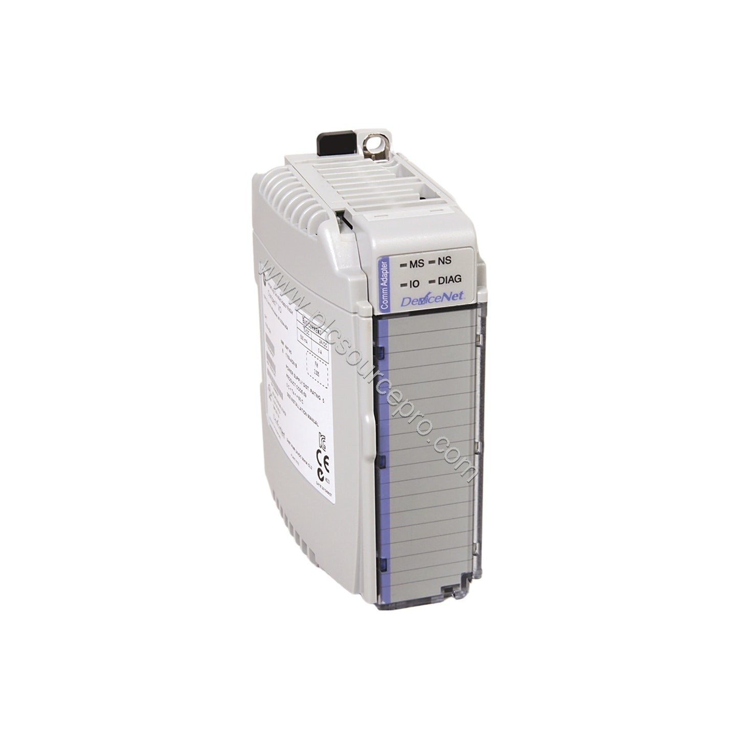 Figure 2: Close-up of the Allen-Bradley 1769-IQ32T input module's terminal block and 40-pin connector, illustrating the high-