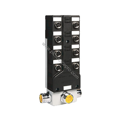 Figure 2: Close-up of the Allen-Bradley 1792D-8BVT8D digital I/O module with DeviceNet and power terminals, highlighting its 
