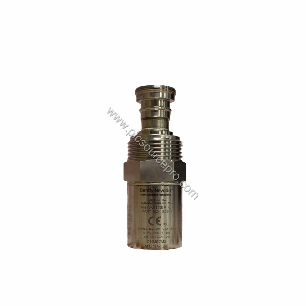 Figure 2: Close-up of the Bently Nevada 190501-04-00-04 industrial automation module highlighting the mounting stud and 2-pin