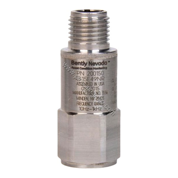 Figure 1: The Bently Nevada 200155-04-05 Low Frequency Trendmaster Pro Accelerometer shown with its compact 316L stainless st