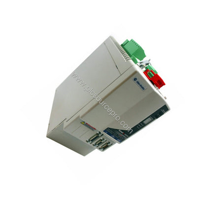 Figure 2: Close-up of the Allen-Bradley 2094-SE02F-M00-S0 control module highlighting the Sercos fiber-optic ports and Ethern