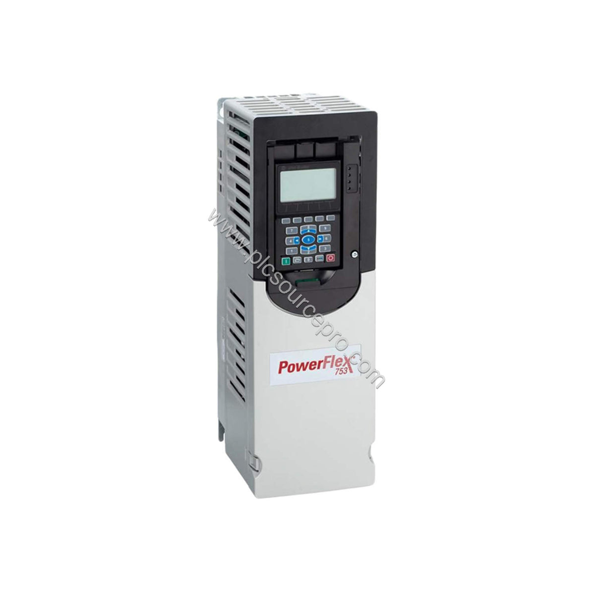 Figure 1: Front view of the Allen-Bradley 20F11ND014AA0NNNNN PowerFlex 753 drive showing its open-type enclosure and control 