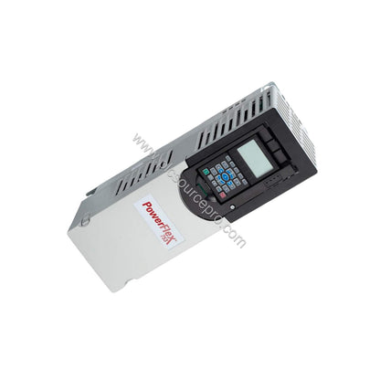 Figure 2: Detail of the Allen-Bradley 20F11ND014AA0NNNNN adjustable frequency drive highlighting the option card slots and in
