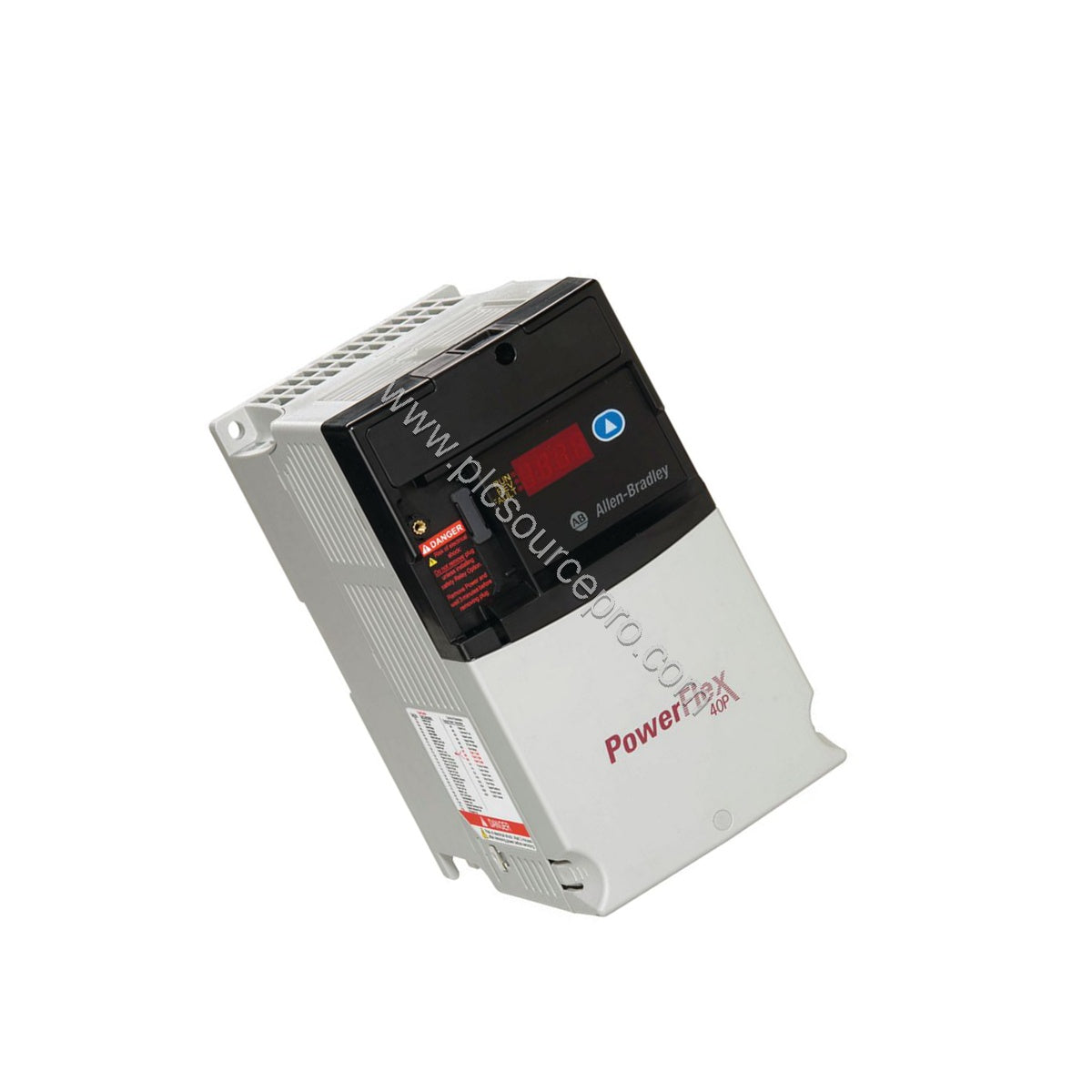 Figure 2: Side view of the Allen-Bradley 22D-B024F104 drive illustrating the flange mount design and ventilation slots for re