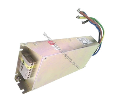 Figure 1: Front view of the Allen-Bradley 22F-RF026-CS PowerFlex 4M EMC Filter Kit showing its compact metal enclosure and mo