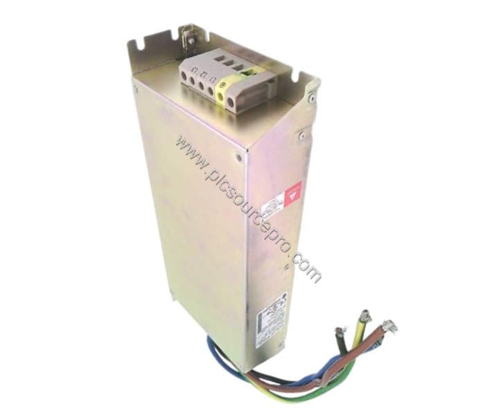 Figure 2: Side view of the Allen-Bradley 22F-RF026-CS filter highlighting the terminal block connections and specifications l
