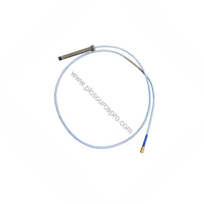 Figure 1: Front view of the Bently Nevada 330141-08-90-12-00 3300 XL 8 mm probe with armor showing the stainless steel case a