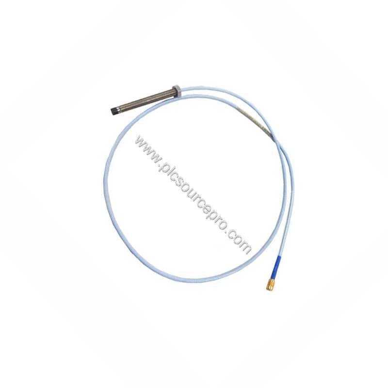 Figure 1: Front view of the Bently Nevada 330141-08-90-11-00 8mm proximity probe with armor casing and coaxial ClickLoc conne