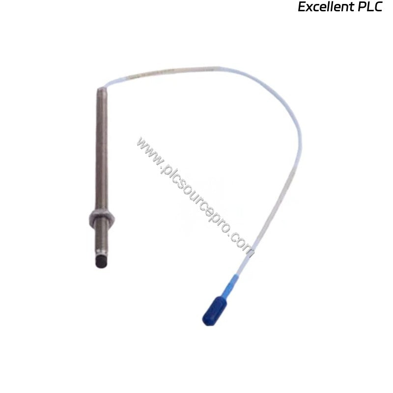 Figure 2: Close-up of the Bently Nevada 330903-00-05-50-11-05 probe cable and ClickLoc connector, highlighting the FluidLoc c