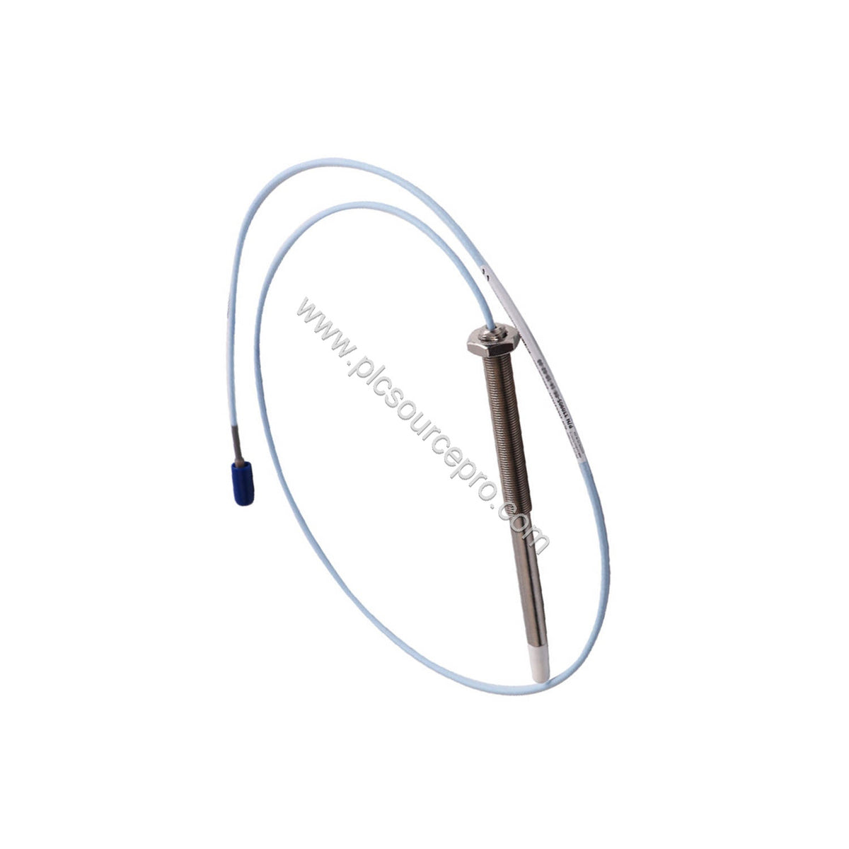 Figure 2: Close-up of the Bently Nevada 330905-05-10-10-12-00 probe cable with miniature coaxial ClickLoc connector and Fluid