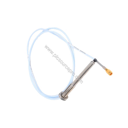 Figure 2: Close-up of the Bently Nevada 330907-05-30-10-12-00 probe tip and ClickLoc connector, highlighting its stainless st