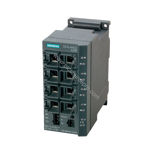 Figure 1: Front view of the Siemens 6GK5602-0BA10-2AA3 SCALANCE S602 industrial firewall module showing its compact metal enc