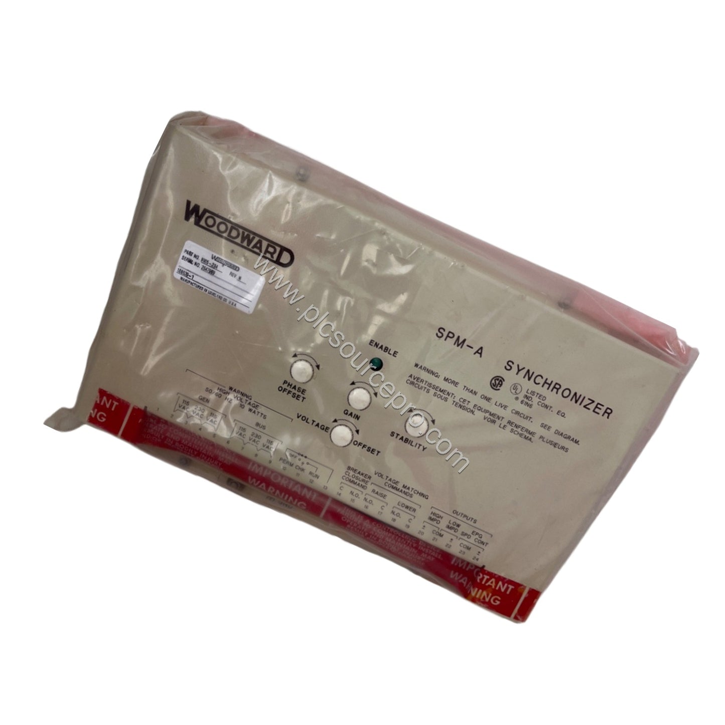 Figure 2: Detailed view of the Woodward 9905-973 relay module terminal blocks and wiring labels for easy field installation a