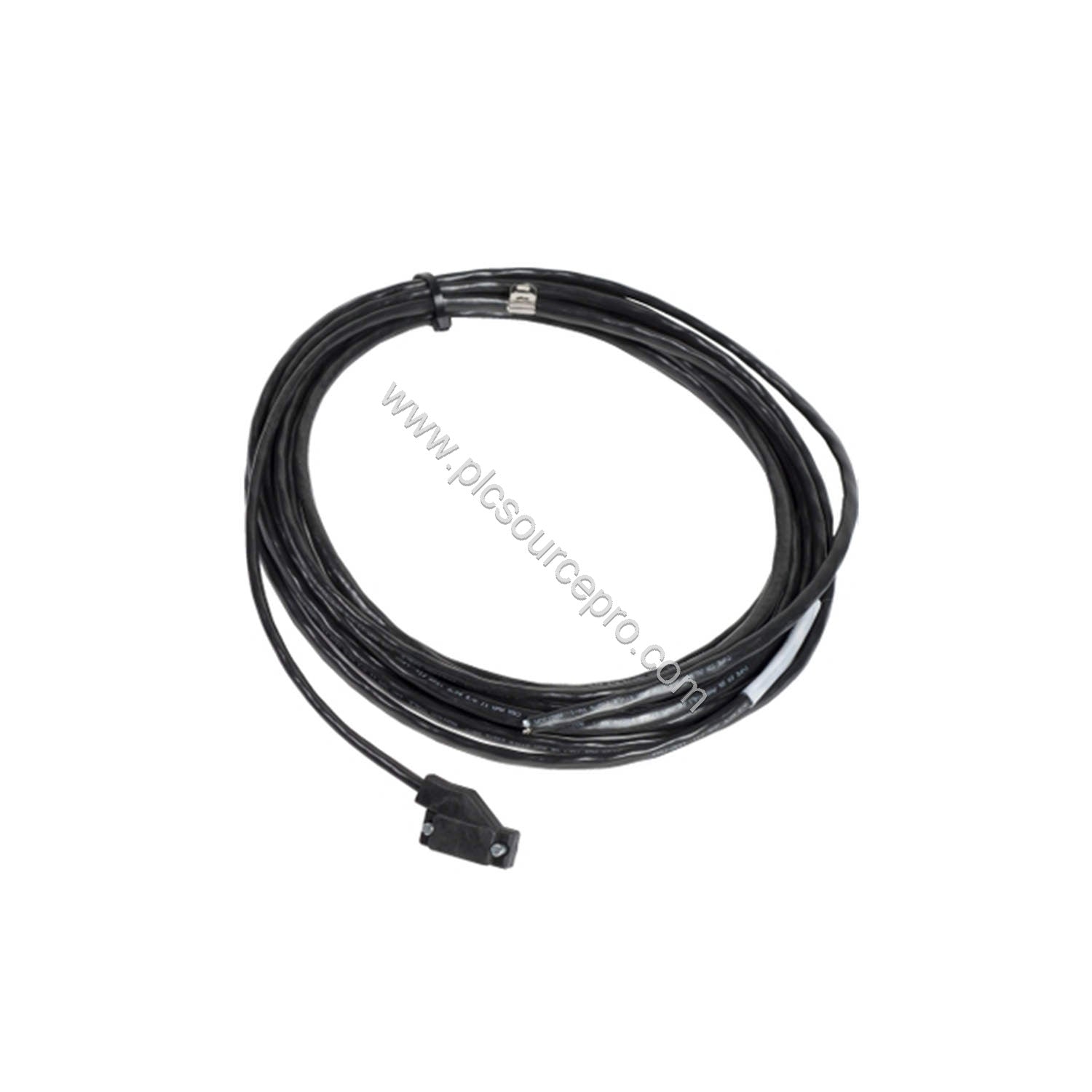 Figure 1: Front view of the Schneider 990NAA21510 programming cable showing the ruggedized T-connector and flexible black cab