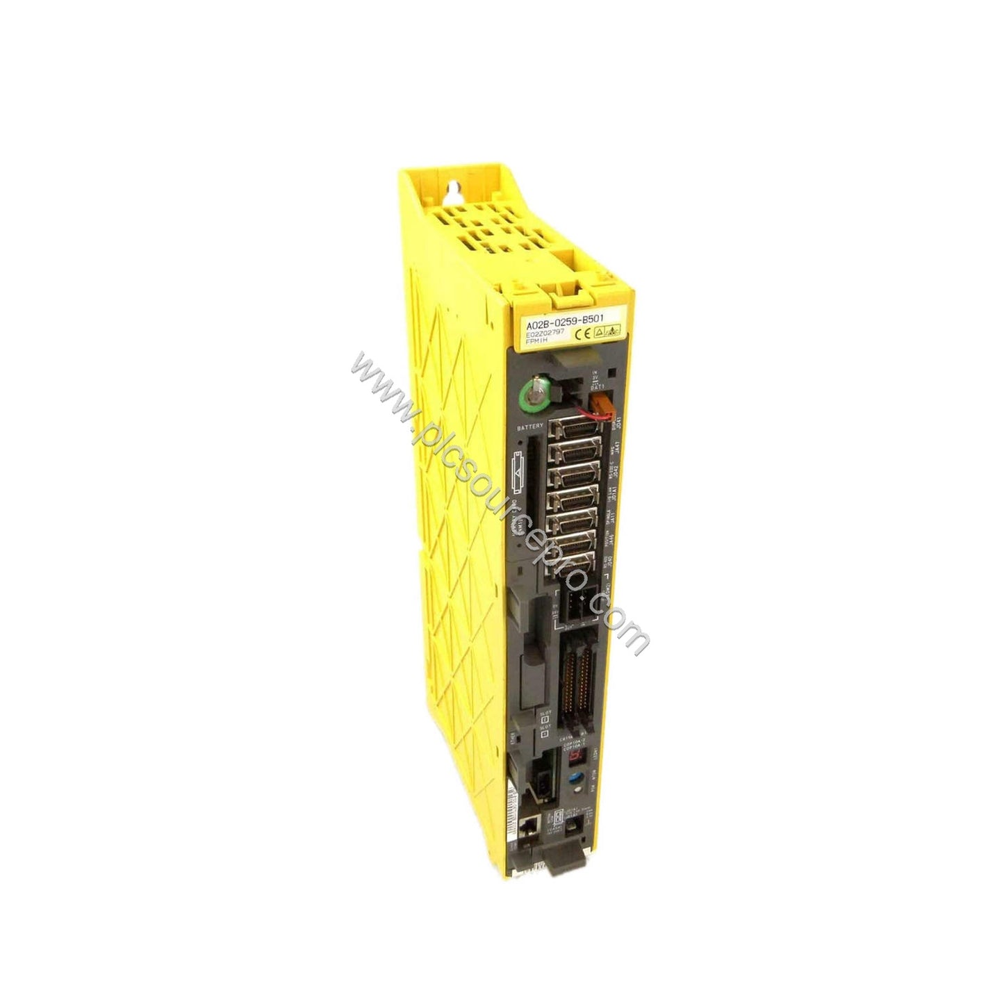 Figure 1: Front view of the FANUC A02B-0259-B501 industrial automation module showcasing its compact panel-mount design and f