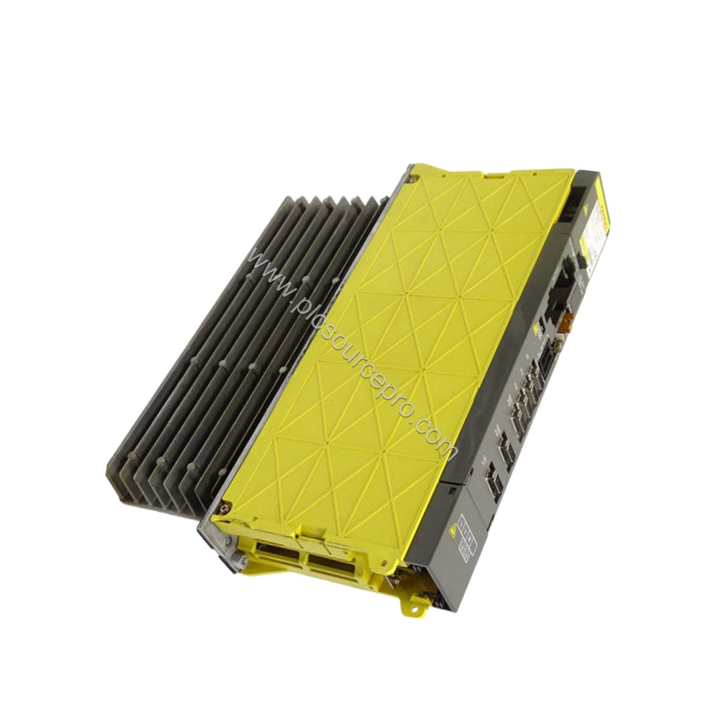 Figure 2: Rear panel of the FANUC A06B-6079-H106 displaying terminal connections for power input and PWM control interface.
