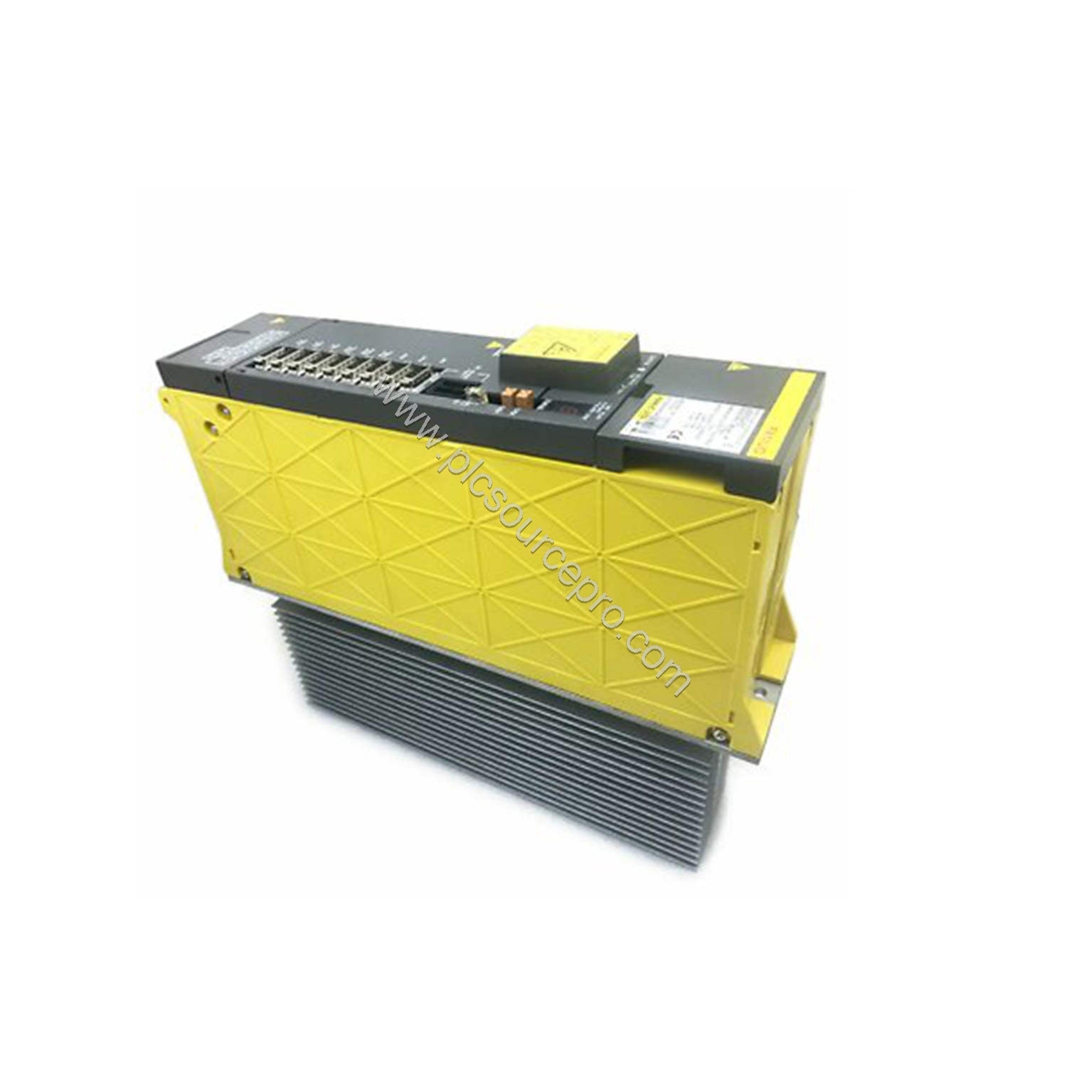 Figure 1: Front view of the FANUC A06B-6080-H305 servo amplifier showing its compact metal enclosure and status LED indicator