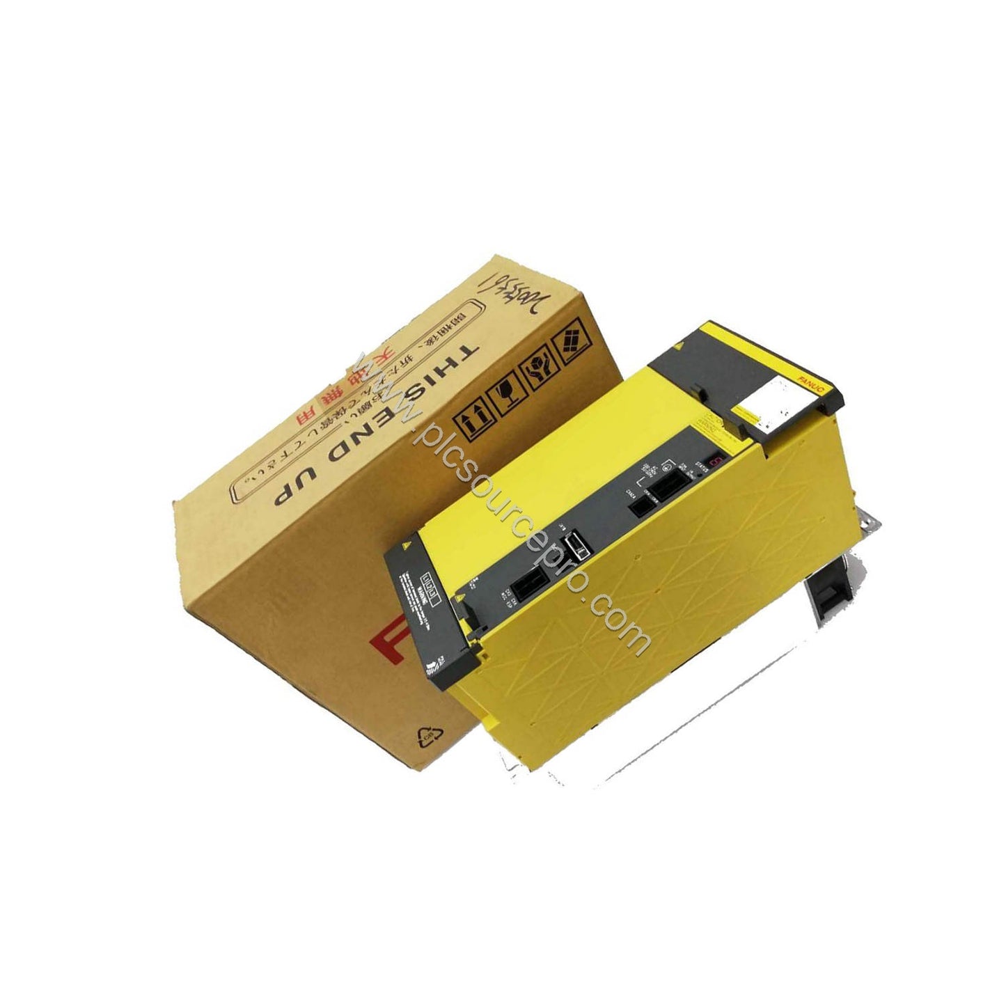 Figure 2: Side view highlighting the air cooling vents and mounting bracket of the FANUC A06B-6087-H130 servo power converter