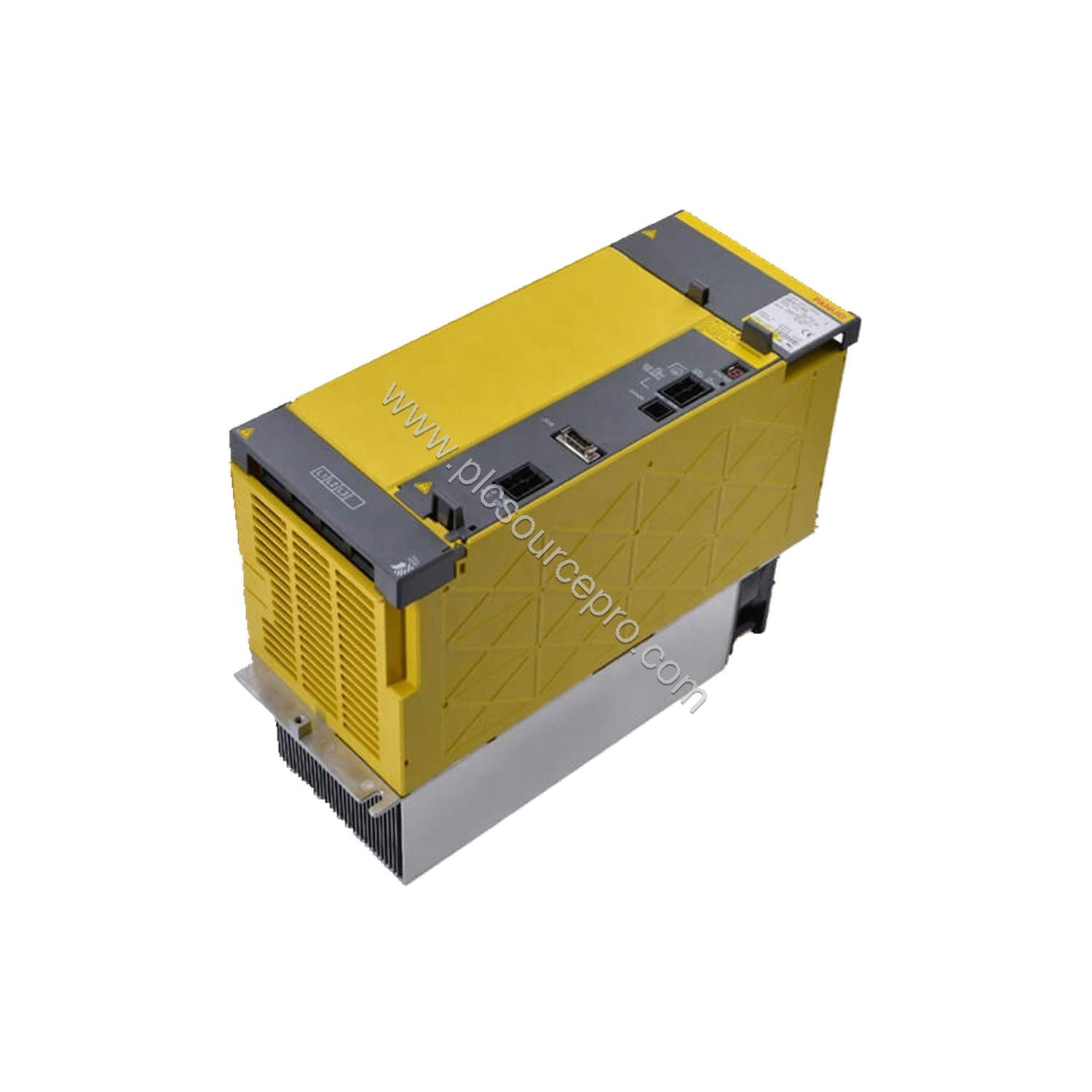 Figure 2: Close-up of the FANUC A06B-6110-H015 module's specification label, highlighting input/output voltage ratings and pa