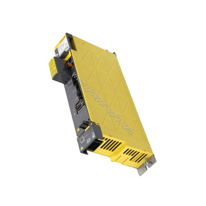 Figure 2: Close-up of the FANUC A06B-6114-H208 module highlighting its terminal block connections and model label for easy id