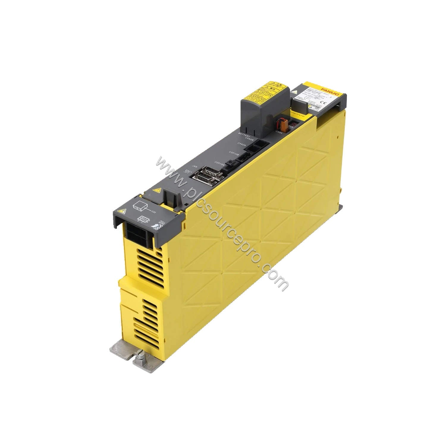Figure 1: Front view of the FANUC A06B-6114-H208 servo amplifier module showing its compact industrial enclosure and status i