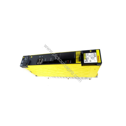 Figure 2: Close-up of the FANUC A06B-6124-H209 servo amplifier module highlighting its dual-axis terminals and cooling ventil