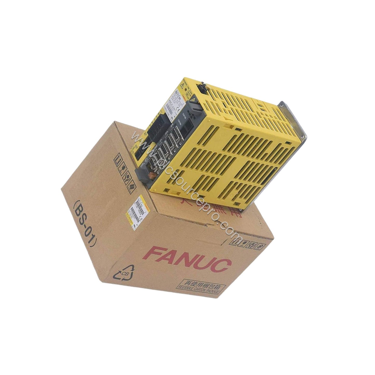 Figure 2: Close-up of the FANUC A06B-6132-H003 terminal block highlighting the three-phase power connections and control wiri