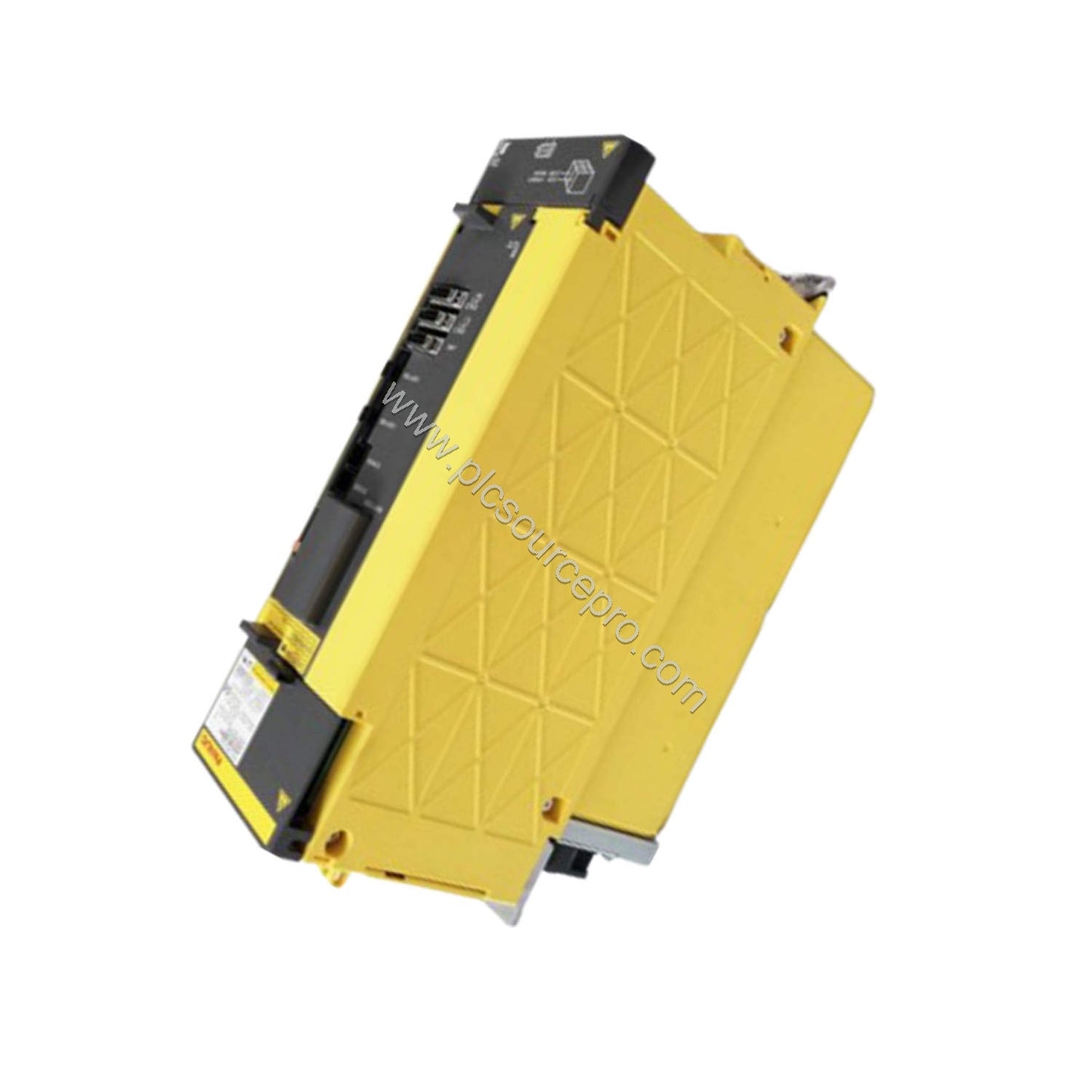 Figure 2: Side view of the FANUC A06B-6290-H209 highlighting the input and output terminal blocks for secure wiring connectio