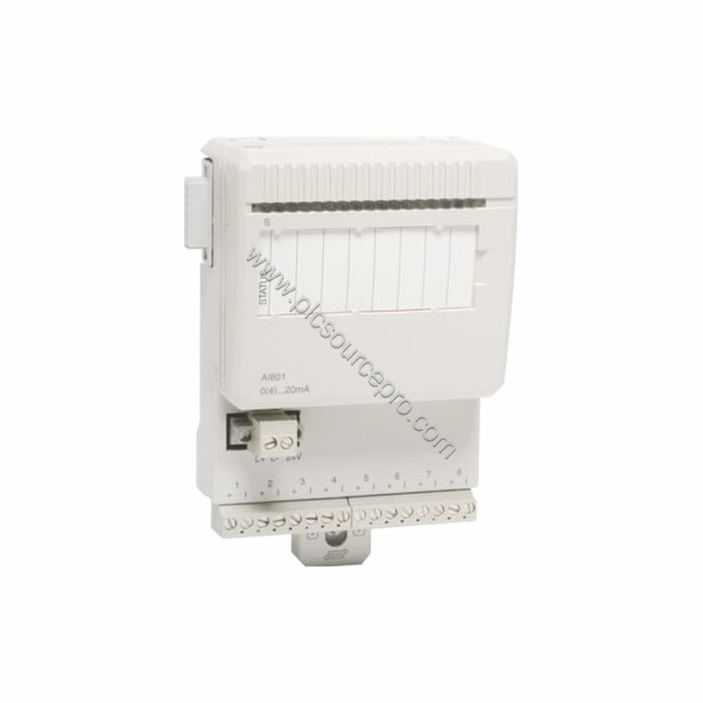 Figure 1: Front view of the ABB AI801 Industrial Automation Module showing its compact S800 housing and status LEDs.