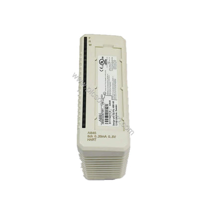 Figure 1: Front view of the ABB AI845 Industrial Automation Module showing its compact industrial enclosure and front panel i