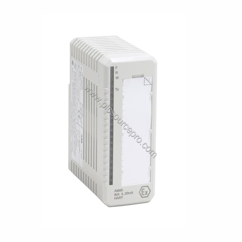 Figure 1: Front view of the ABB AI895 Industrial Automation Module showing its compact S800 form factor with LED indicators f