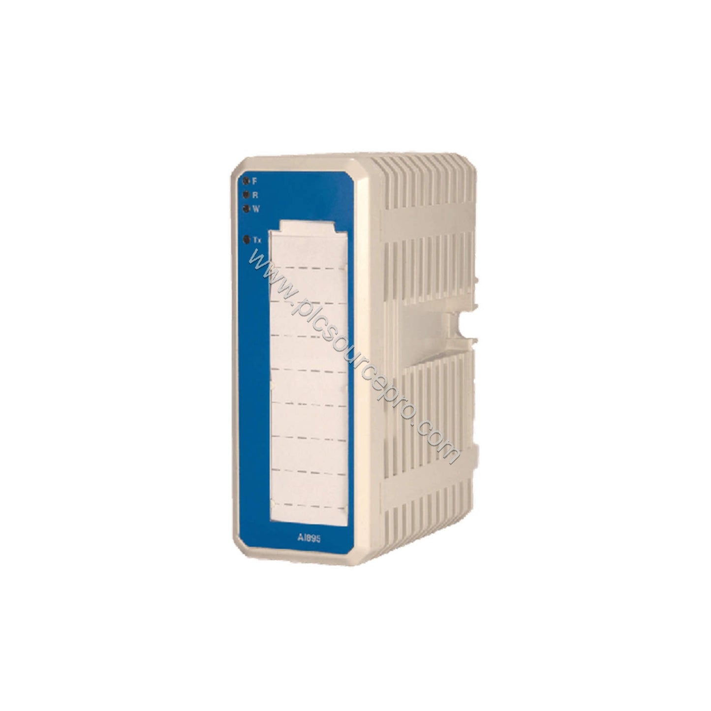 Figure 2: Side view of the ABB AI895 Analog Input Module highlighting the 8-channel terminal connections and the keying mecha
