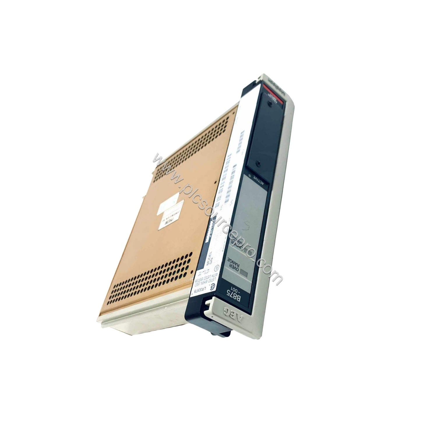 Figure 2: Side view of the Schneider AS-B875-001 highlighting the input terminal connections and slot design for Modicon Quan