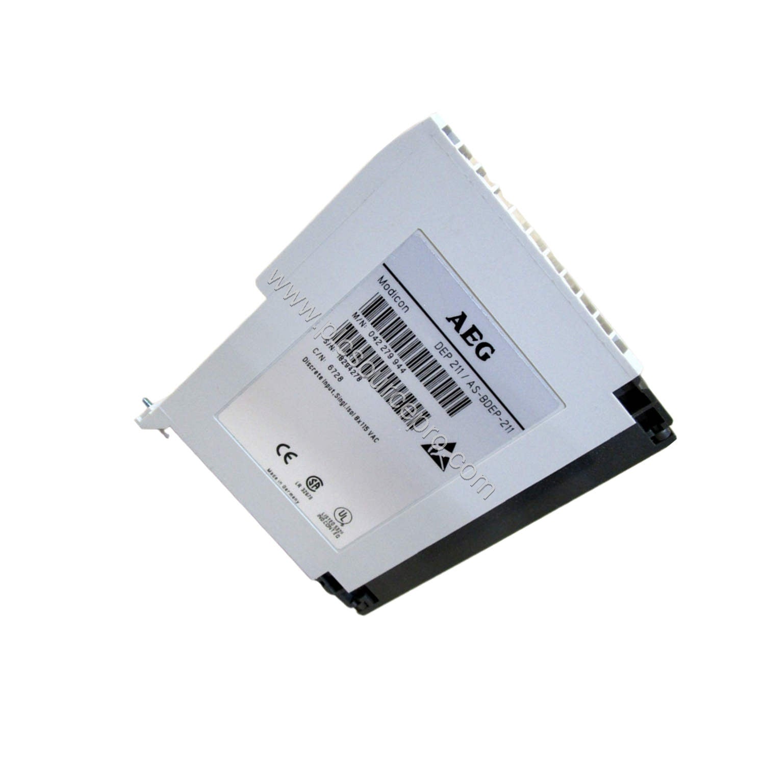 Figure 2: Technical detail of the Schneider AS-BDEP-211 highlighting the 8 discrete input points and 115 VAC rating.