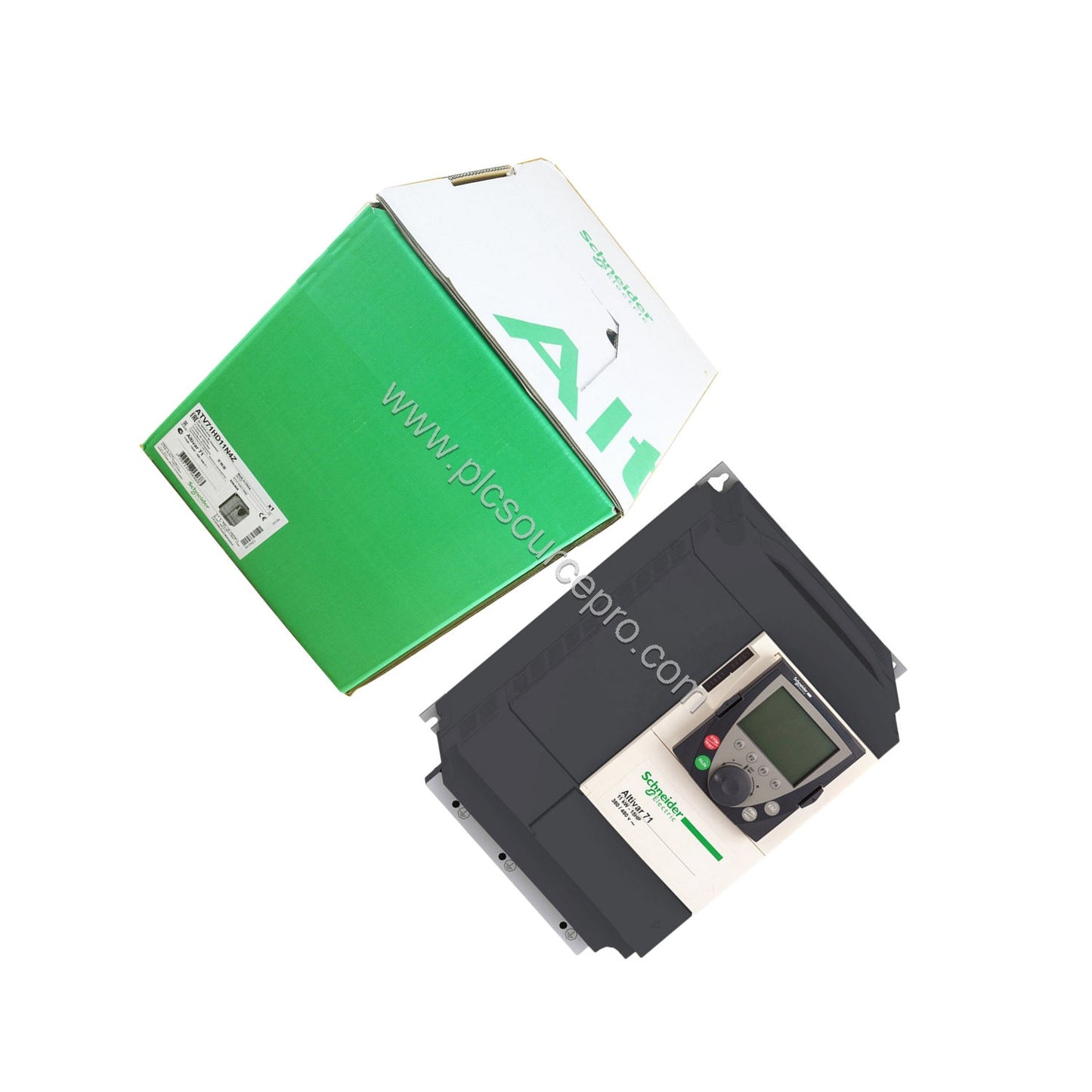 Figure 2: Detail of the connection terminals and integrated EMC filter on the Schneider ATV71HD18N4 drive, highlighting power
