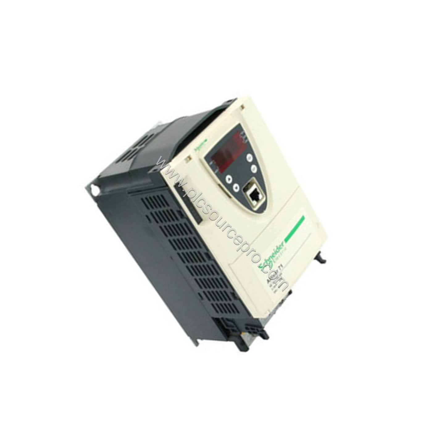 Figure 2: Side view of the Schneider ATV71HU22N4 highlighting the heat sink and integrated EMC filter for reliable thermal ma