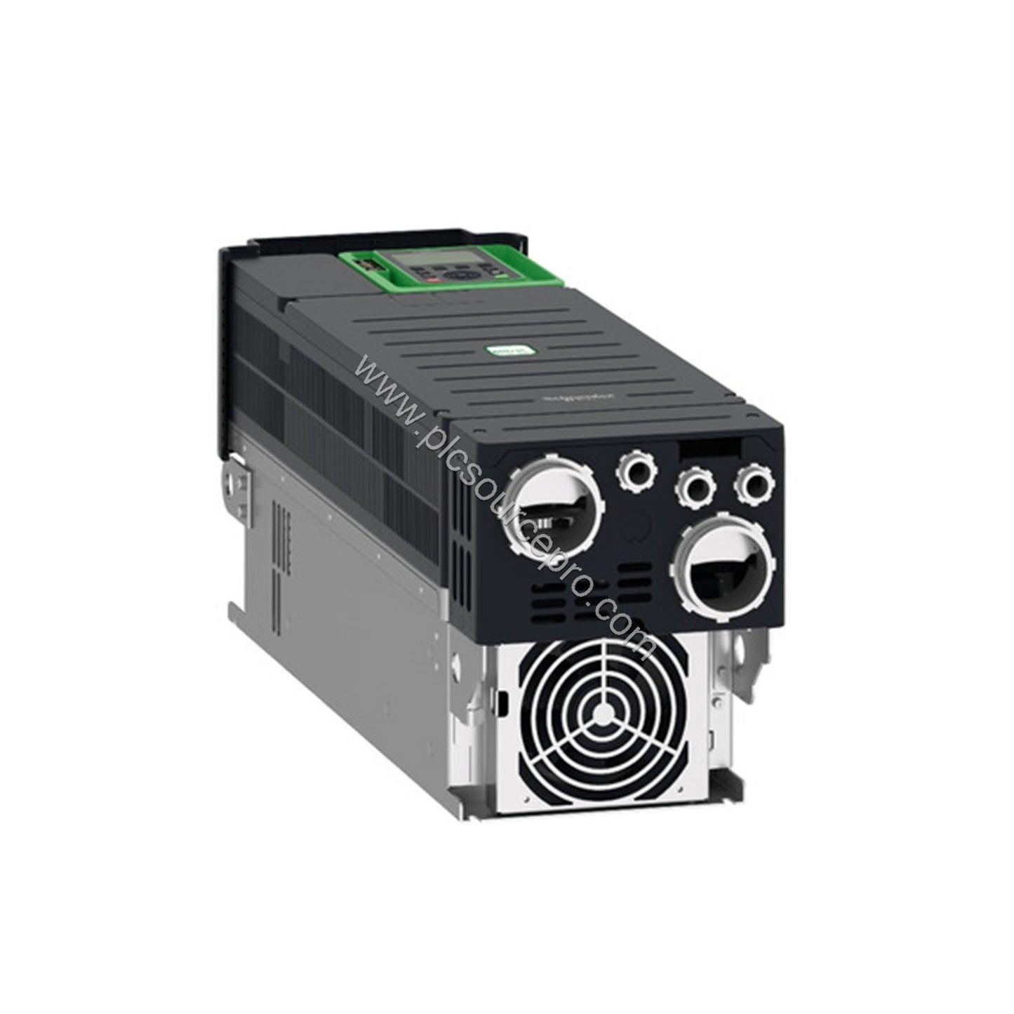 Figure 1: Front view of the Schneider ATV930D37N4 variable speed drive showing the IP21 enclosure, keypad, and status LEDs fo