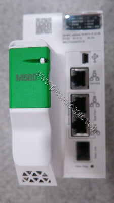 Figure 1: Front view of the Schneider BMEH586040C redundant processor module showing its compact metal enclosure and multiple