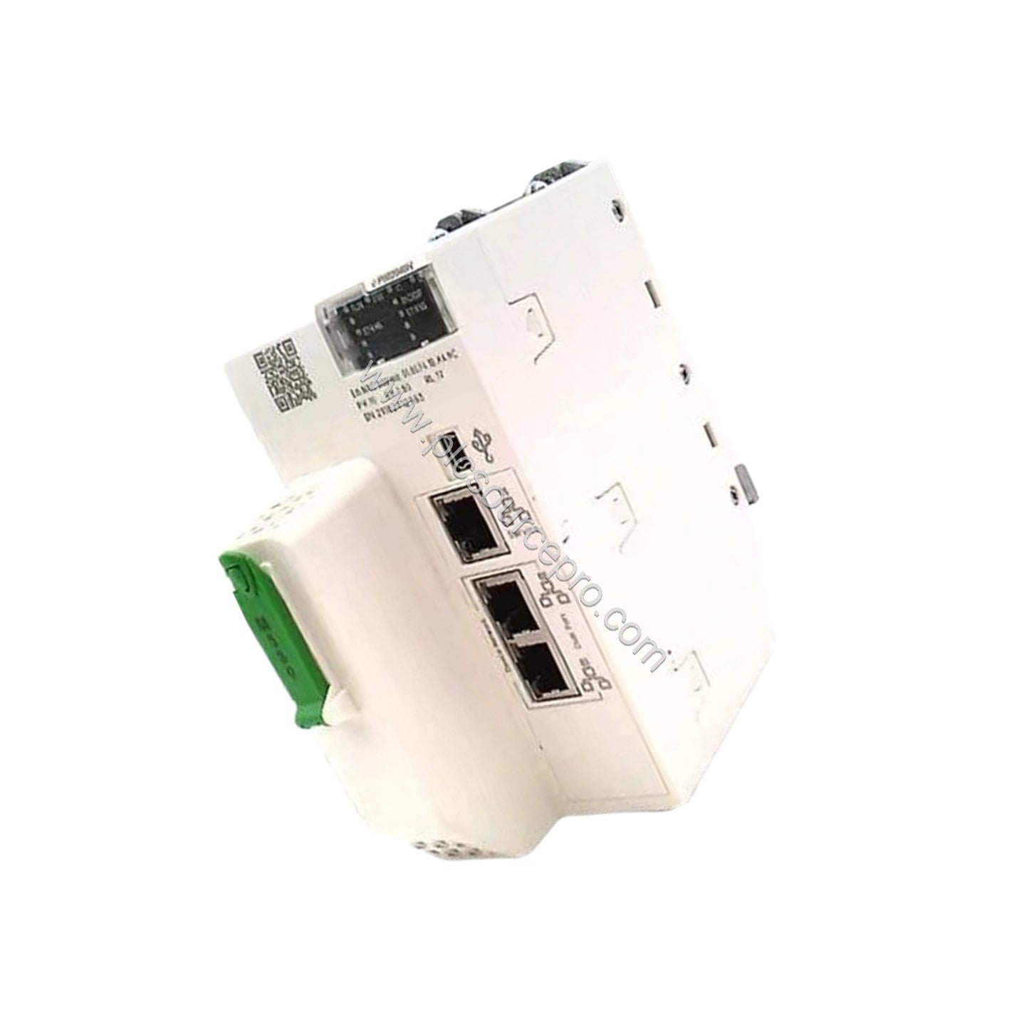 Figure 2: Rear view of the Schneider BMEP582040H processor module with backplane connectors and mounting slots for rack integ