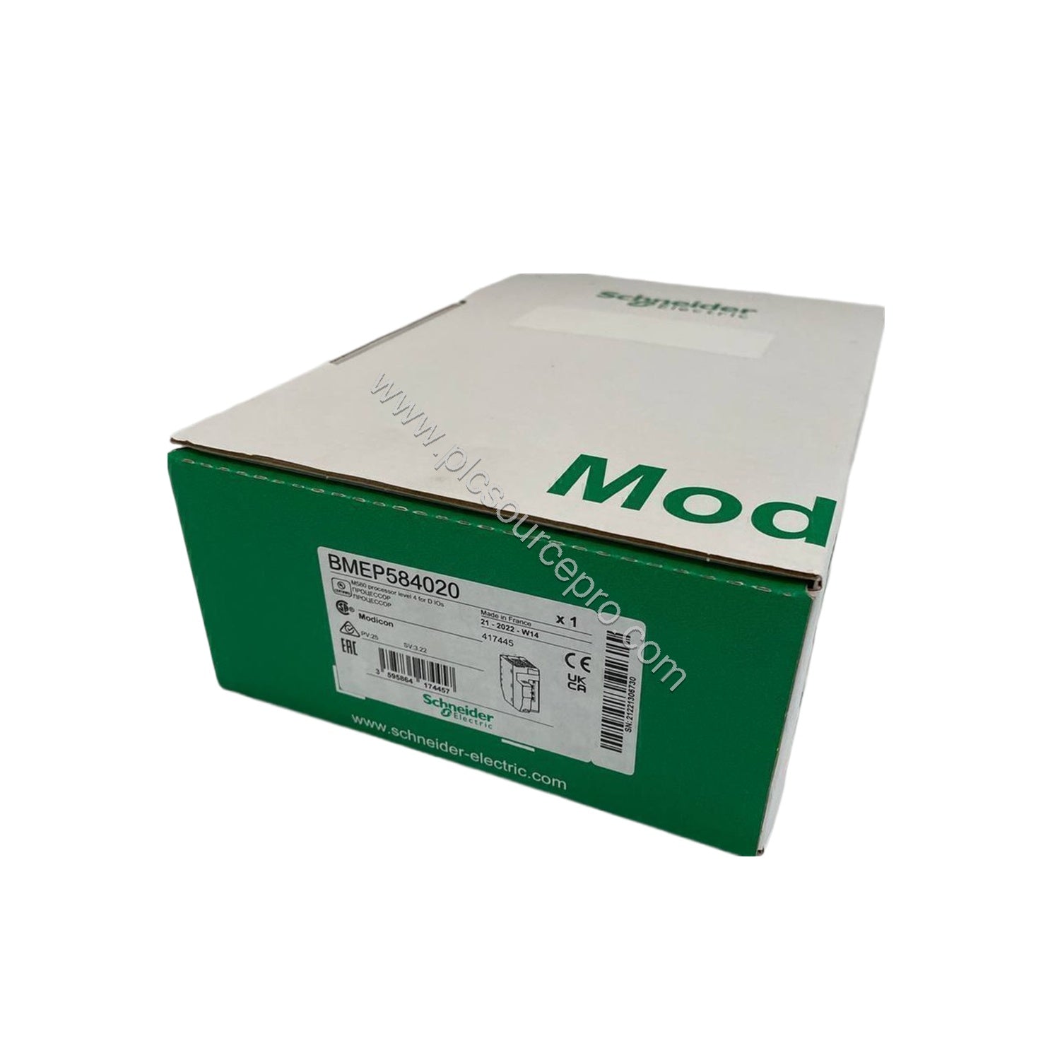 Figure 2: Close-up of the Schneider BMEP584020 Ethernet ports and USB mini B connector for programming and network integratio